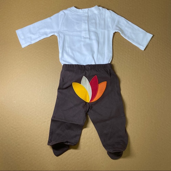 Baby's First Thanksgiving Turkey Day Two Piece Outfit - Picture 2 of 10